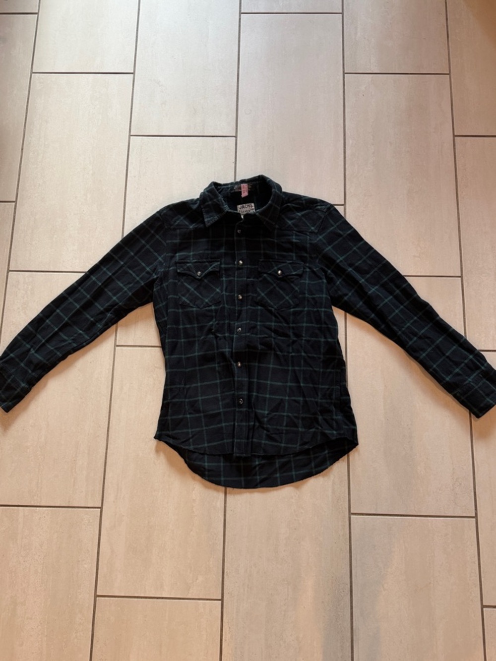 Jachs Black Plaid Casual Button-Down Shirt